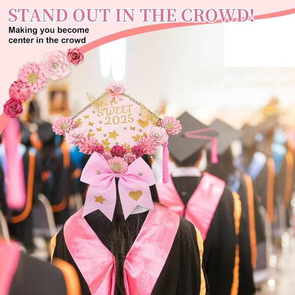 NWOT - Paper Flowers for Graduation Cap Decoration Kit, Small Roses Flores - Picture 4 of 7